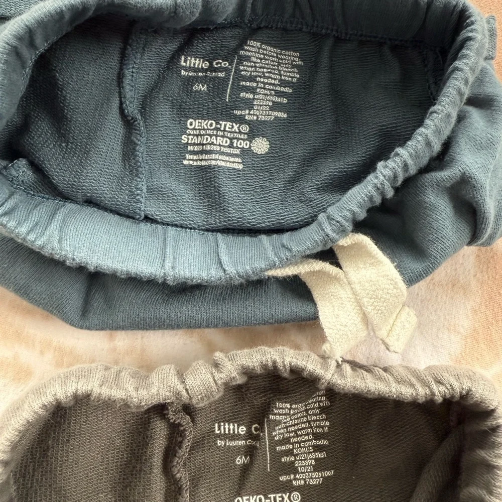 Set of Two 6M Little Co Baby Shorts in Blue and Gray - Picture 3 of 4